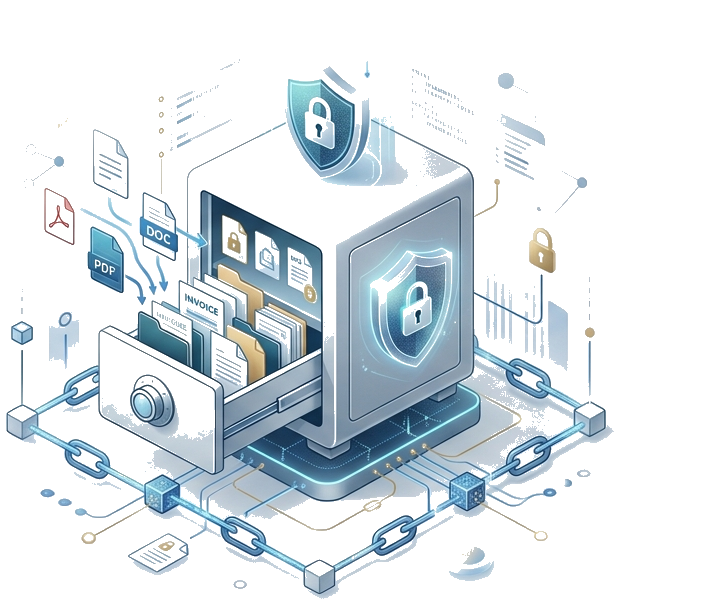 Cassaforte digitale con documenti protetti